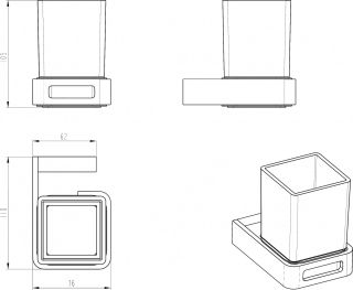 Стакан Boheme Q чёрный/золото 10944-G-B